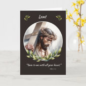 Lenten-Erneuerung Jesus mit Krone von Thorns Cross Karte (Gelbe Blume)