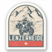 Lenzerheide Pass - Schweizer Alpen - Motorradtour Aufkleber (Vorderseite)