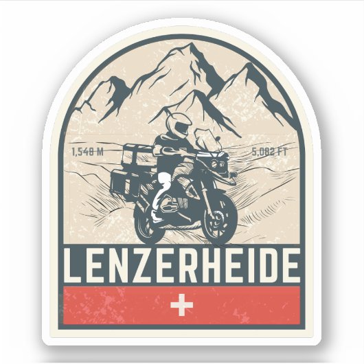 Lenzerheide Pass - Schweizer Alpen - Motorradtour Aufkleber (Vorderseite)