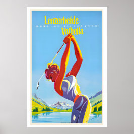 Lenzerheide Valbella Vintage Travel Poster