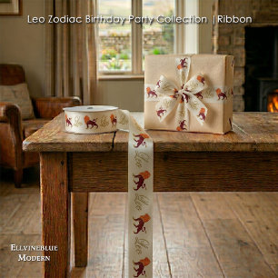 Leo 1. Geburtstag Gold Glitter Elegantes Sternzeic Satinband