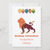 Leo 1. Geburtstag Impressionist Gold Glitter Einladung (Vorderseite)