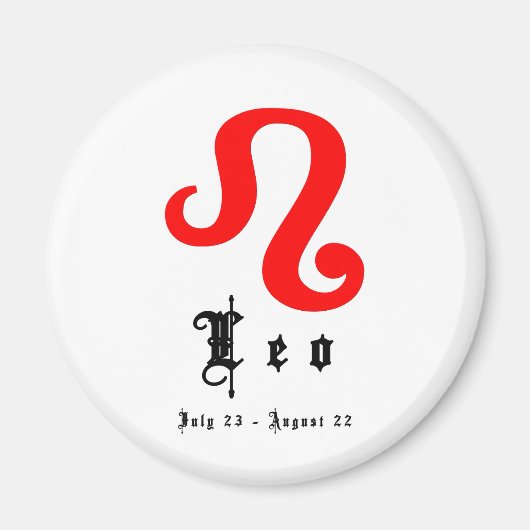 Leo, 23. Juli - August 22 Magnet (Vorne)