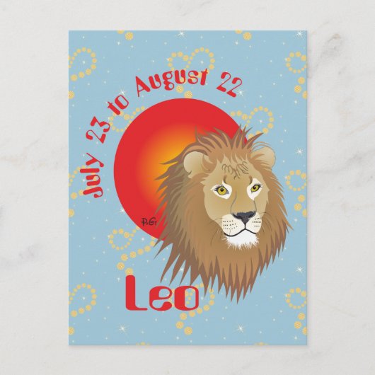 Leo 23. Juli bis August 22 Postkarte (Vorderseite)