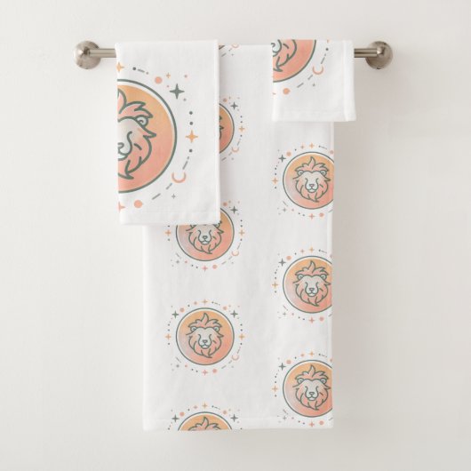 LEO, Abstract Design of the Zodiac Sign, Badhandtuch Set (Insitu)