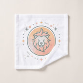 LEO, Abstract Design of the Zodiac Sign, Badhandtuch Set (Waschlappen)