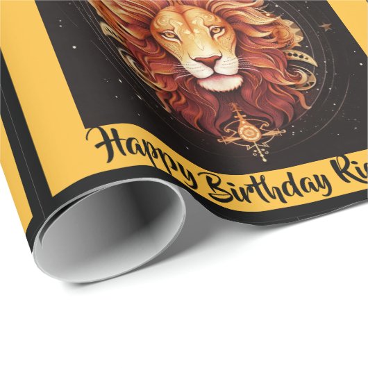 Leo Add Name Birthday Zodiac Geschenk Geschenkpapier (Rolleneckpunkt)