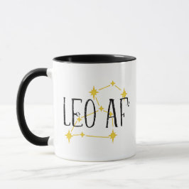 LEO AF-Konstellation und Sun & Lion-Symbole Tasse