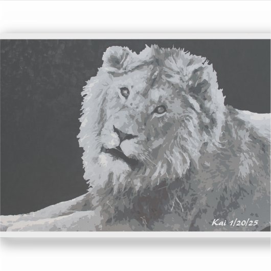 Leo, afrikanischer Löwe, Tier Aufkleber (Vorderseite)