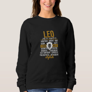 Leo Apparel Zodiac Sign Fakten Horoskop Astrologie Sweatshirt
