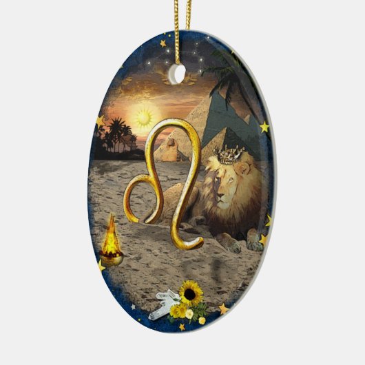 Leo Art Collage Keramik Ornament (Links)