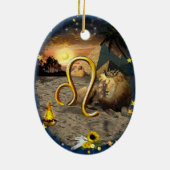 Leo Art Collage Keramik Ornament (Hinten)