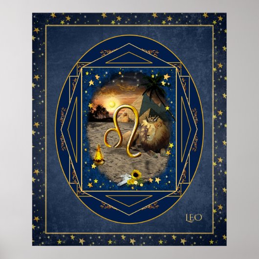 Leo ♌ Art Collage Poster (Vorne)
