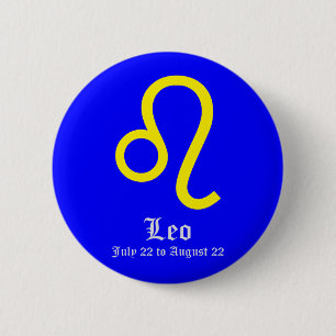 LEO ASTROLOGIC SIGN, SYMBOL ZODIAC BUTTON