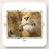 Leo - Astrologie Löwe Couple Untersetzer Set (Vorderseite)