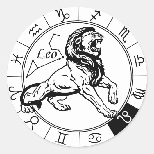 Leo astrologisches Tierzeichen Runder Aufkleber (Vorderseite)