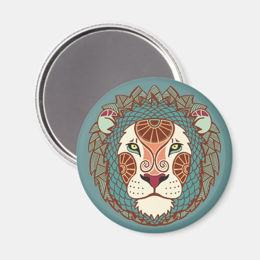 Leo Astrologisches Zeichen Magnet (Vorderseite/Rückseite)