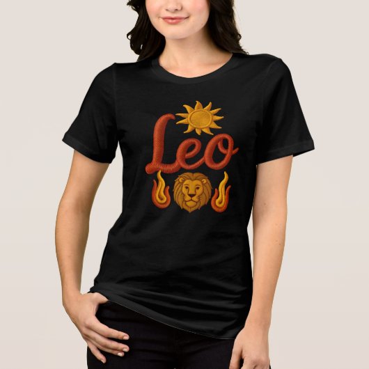 Leo astrology birth sign zodiac sun lion head fire Tri-Blend shirt (Vorderseite)