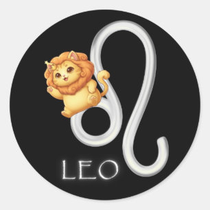 Leo-Aufkleber Runder Aufkleber
