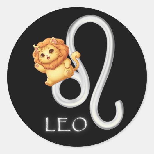 Leo-Aufkleber Runder Aufkleber (Vorderseite)
