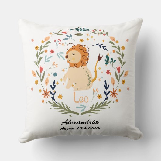 Leo Baby, Zodiac-Kinderzimmer-Dekoration Kissen (Rückseite)