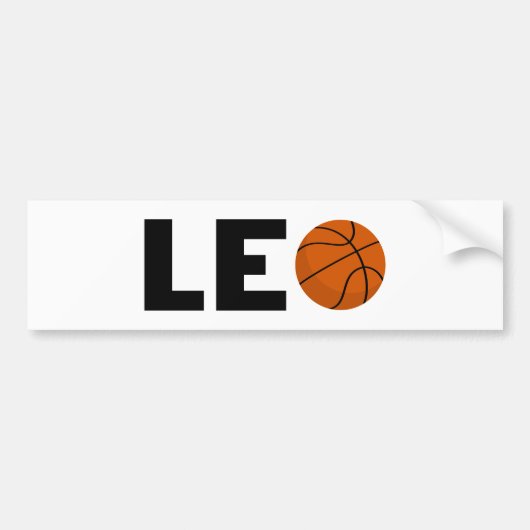 Leo Basketball Autoaufkleber (Vorne)