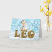 Leo Birthday Card niedlich Karte (Gelbe Blume)