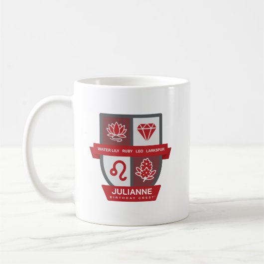 Leo Birthday Crest™ for July 23-31 Mug Kaffeetasse (Links)