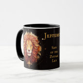 Leo Birthday Geschenk Name Black Gold-Kaffee hinzu Tasse (Vorderseite Links)