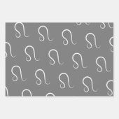 Leo Birthday Gray/Black Geschenkpapier Set (Vorderseite 2)
