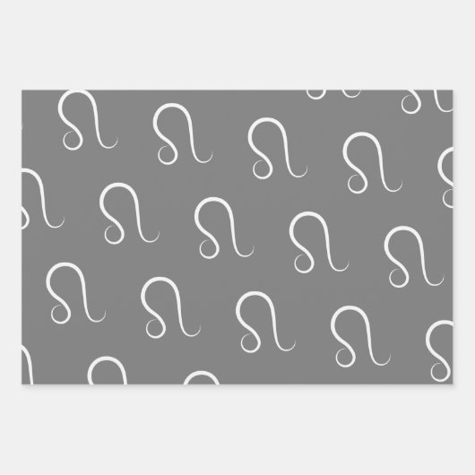 Leo Birthday Gray/Black Geschenkpapier Set (Vorderseite 2)