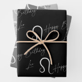 Leo Birthday Gray/Black Geschenkpapier Set (Beispiel)