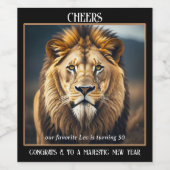 Leo Birthday Lion Art Weinetikett (Einzelnes Label)