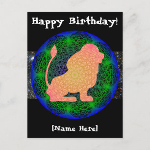 Leo Birthday Postcard Postkarte