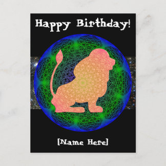 Leo Birthday Postcard Postkarte