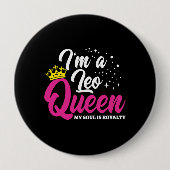 Leo Birthday Queen Astrologie Zodiac Juli August Button (Vorderseite)