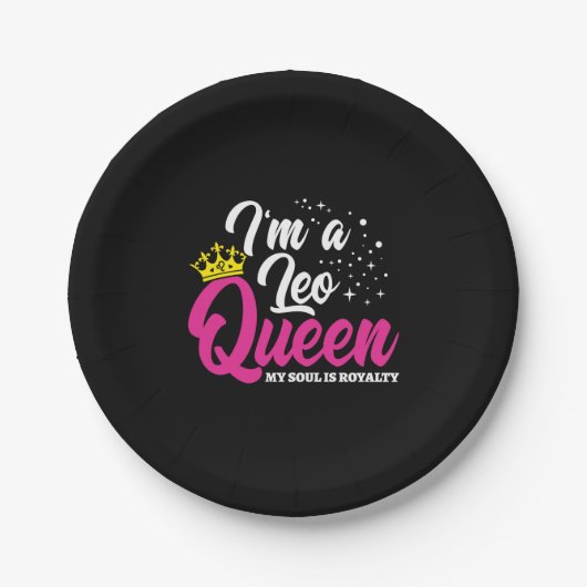 Leo Birthday Queen Astrologie Zodiac Juli August Pappteller (Vorderseite)