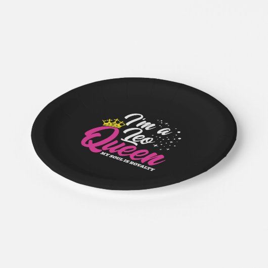 Leo Birthday Queen Astrologie Zodiac Juli August Pappteller (Schrägansicht)