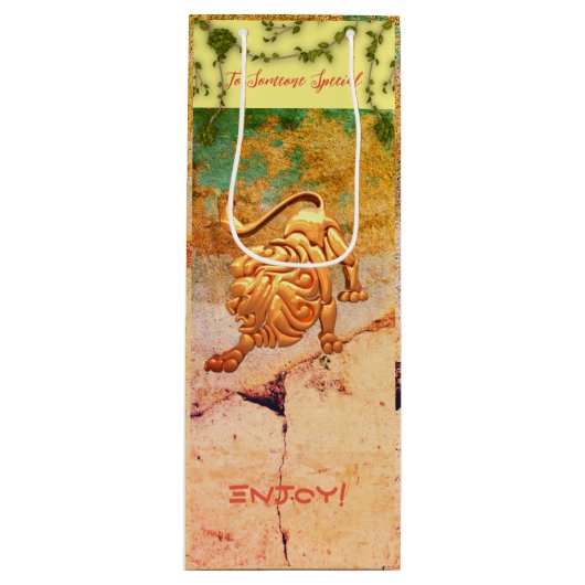 Leo Birthday Wine Gift Bag Geschenktüte Für Weinflaschen (Vorderseite)