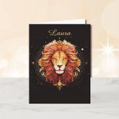 Leo Birthday Zodiac Sign Juli bis August Karte