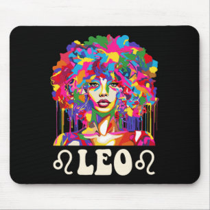 Leo Black Girl Afrikanische Amerikanerin Art Gebur Mousepad