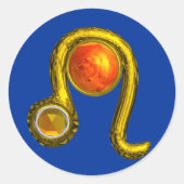 LEO, blau Runder Aufkleber (Vorderseite)