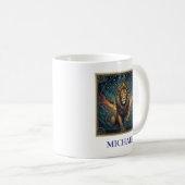 Leo Blue Celestial Zodiakus Kaffeetasse (VorderseiteRechts)