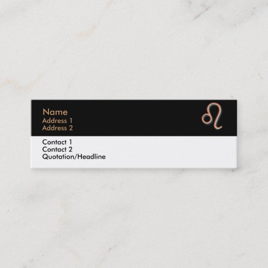 Leo Business Card Mini Visitenkarte (Vorderseite)