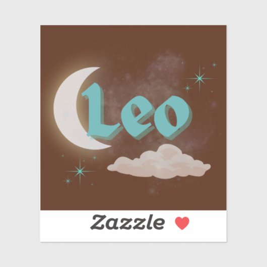 Leo Celestial Ästhetische Dreamy Moon Cloud Stars Aufkleber (Blatt)