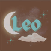 Leo Celestial Ästhetische Dreamy Moon Cloud Stars Aufkleber (Vorderseite)