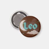 Leo Celestial Ästhetische Moon Cloud Stars Design Magnet (Vorderseite/Rückseite)