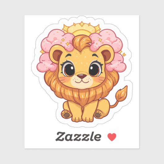 Leo Celestial Zodiac Aufkleber - Pink Lion Kunst (Blatt)
