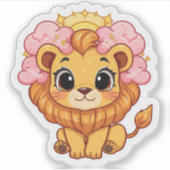 Leo Celestial Zodiac Aufkleber - Pink Lion Kunst (Vorderseite)