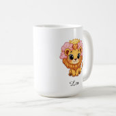 Leo Celestial Zodiac Tasse - Pink Lion Kunst (VorderseiteRechts)